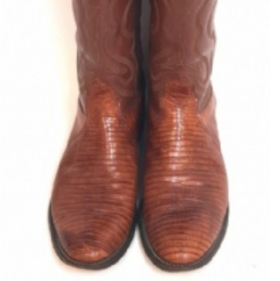 Real Brown Lizard Skin Cowboy Boots Size 11.5B - Picture 2 of 7